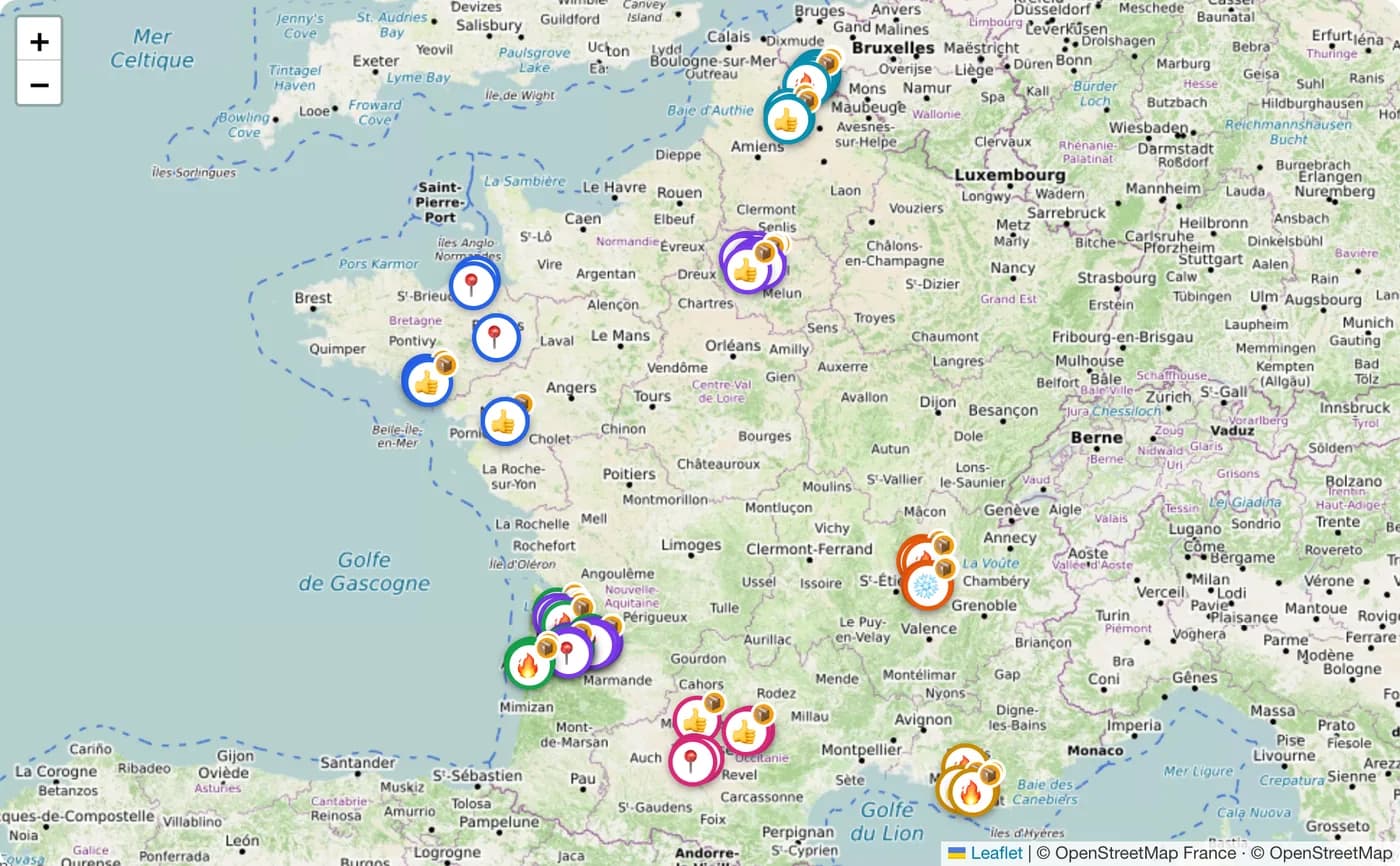 Atlas terrain Kardinal — vos clients sur une carte, par niveau de chaleur